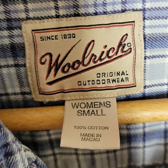Woolrich | Blue Plaid Button Down Shirt Size Small - Picture 4 of 4